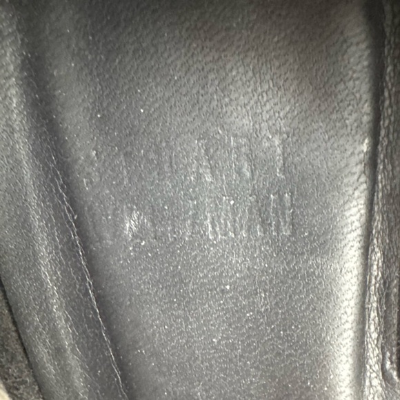 Vintage Stuart Weitzman Black Leather Mesh Kitten Heels Size 9.5 Bow Detail - Picture 7 of 14